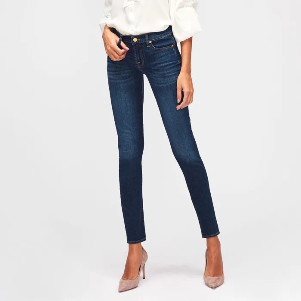 7 For All ManKind jeans, dark blue denim. Size 27. - Picture 4 of 6
